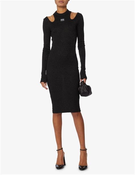 tubino versace nero|Shop Versace Jeans Couture Sheath midi dress .